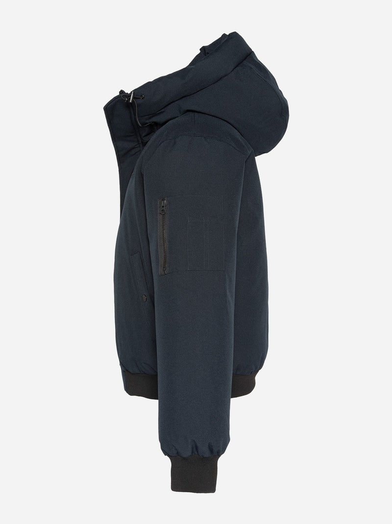 Blouson Schott à capuche Bleu marine - Kiabi