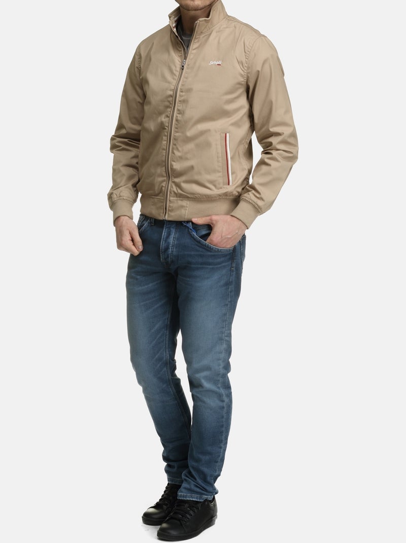 Blouson Schott col montant Beige - Kiabi