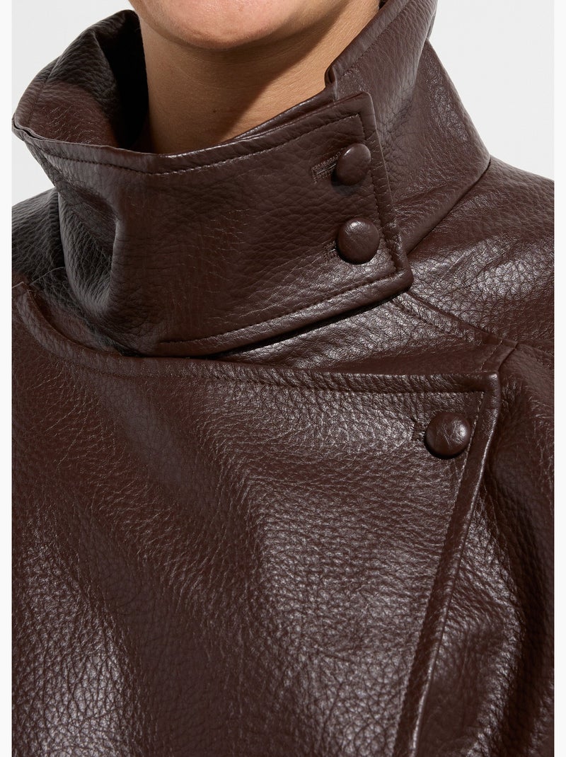 Blouson simili cuir inspiration vintage - AFIBEL Marron - Kiabi