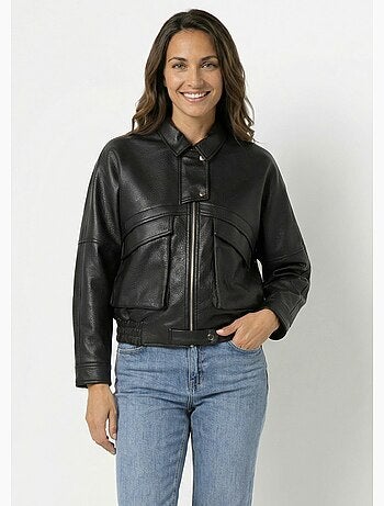 Blouson simili cuir, taille élastiquée - AFIBEL