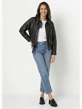 Blouson simili cuir, taille élastiquée - AFIBEL