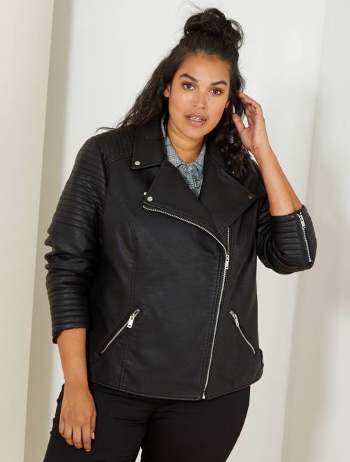 Blouson simili esprit biker Grande taille femme Kiabi 40,00€