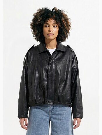 Blouson simili oversize taille resserrée - AFIBEL