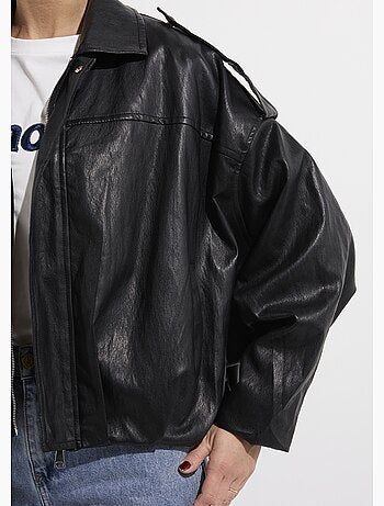 Blouson simili oversize taille resserrée - AFIBEL