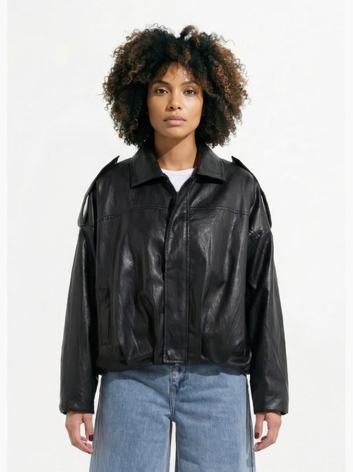 Blouson simili oversize taille resserrée - AFIBEL - Kiabi