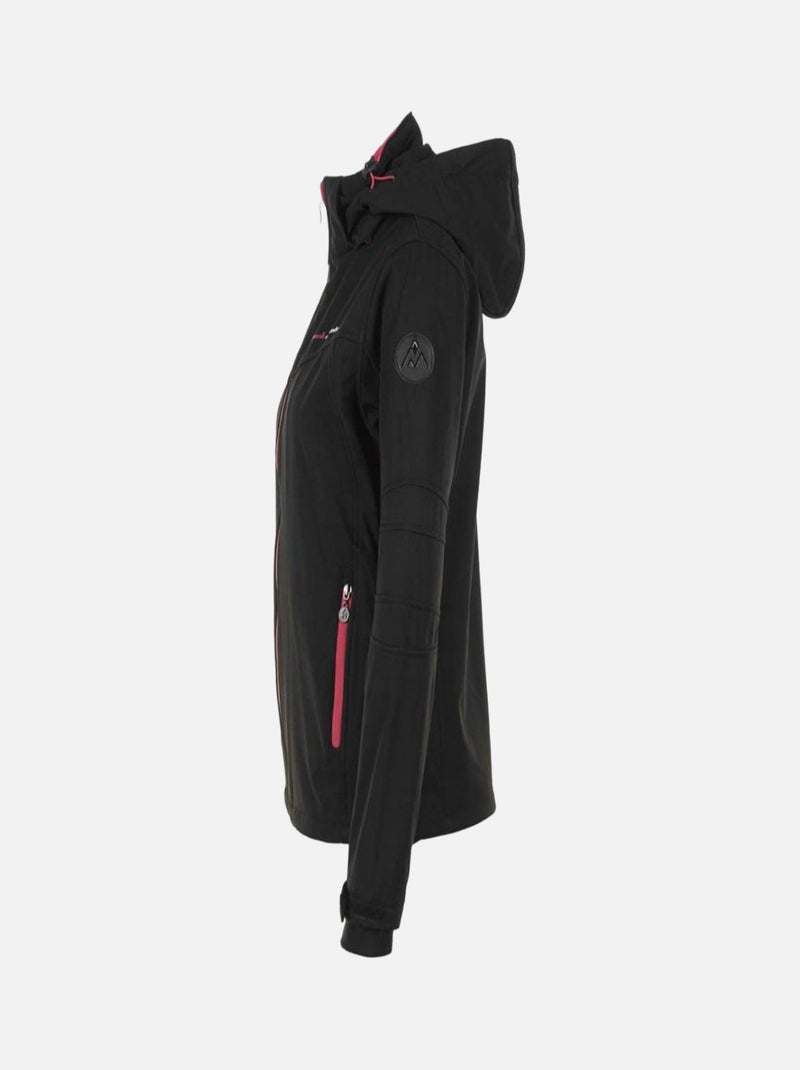 Blouson softshell   AMALEAK - PEAK MOUNTAIN Noir Rose - Kiabi