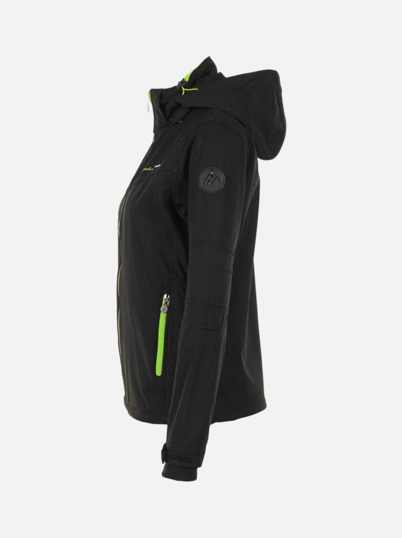 Blouson softshell   AMALEAK - PEAK MOUNTAIN Noir Vert - Kiabi