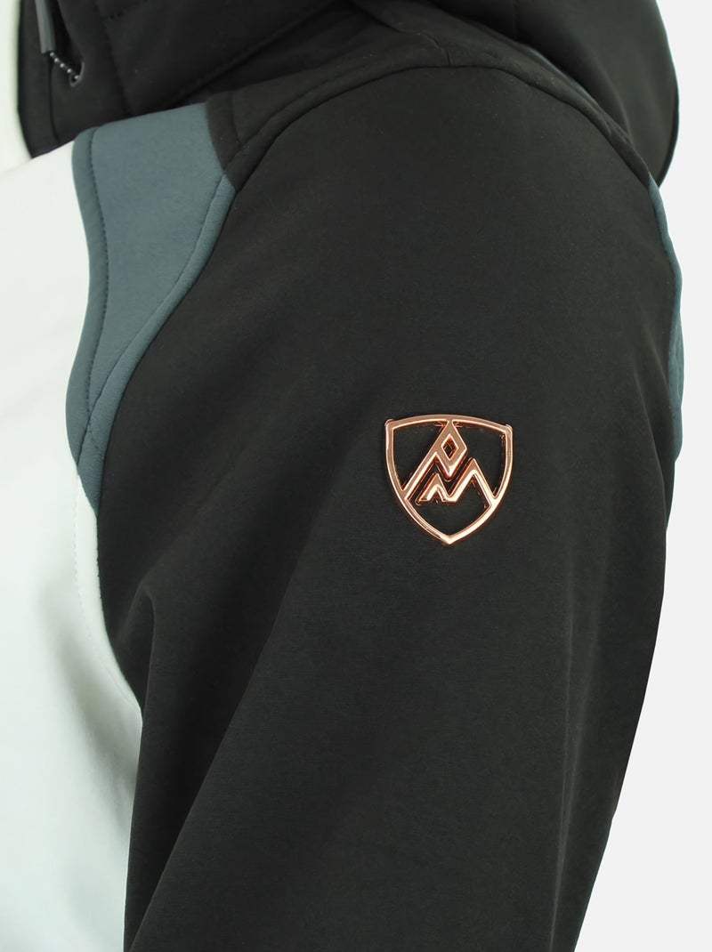 Blouson softshell   AMETIS - PEAK MOUNTAIN Noir Noir - Kiabi