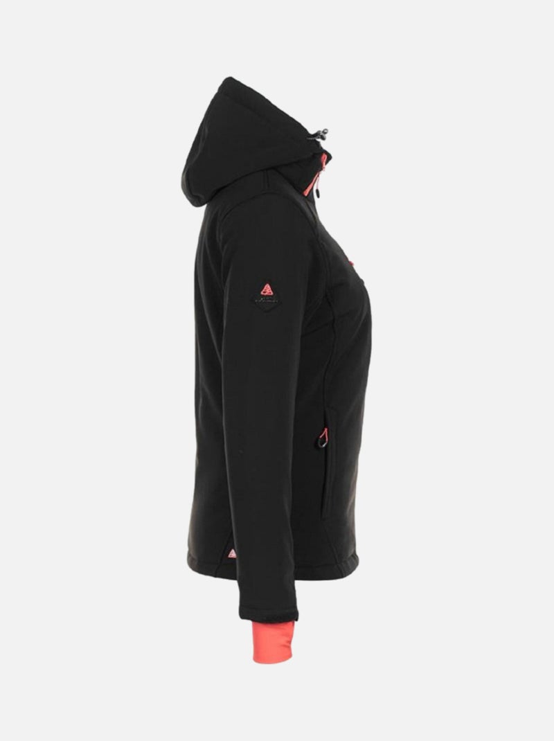 Blouson softshell   ANADI - PEAK MOUNTAIN Noir Noir - Kiabi