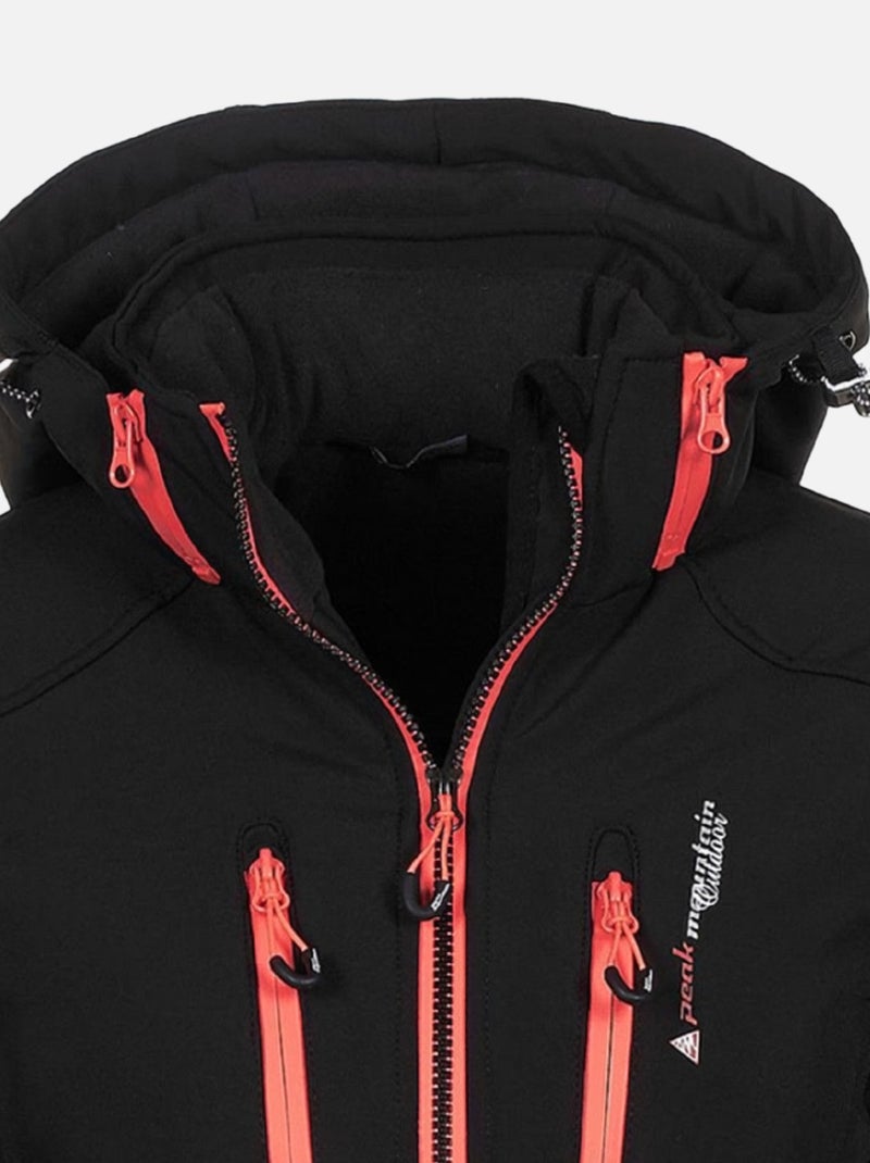 Blouson softshell   ANADI - PEAK MOUNTAIN Noir Noir - Kiabi