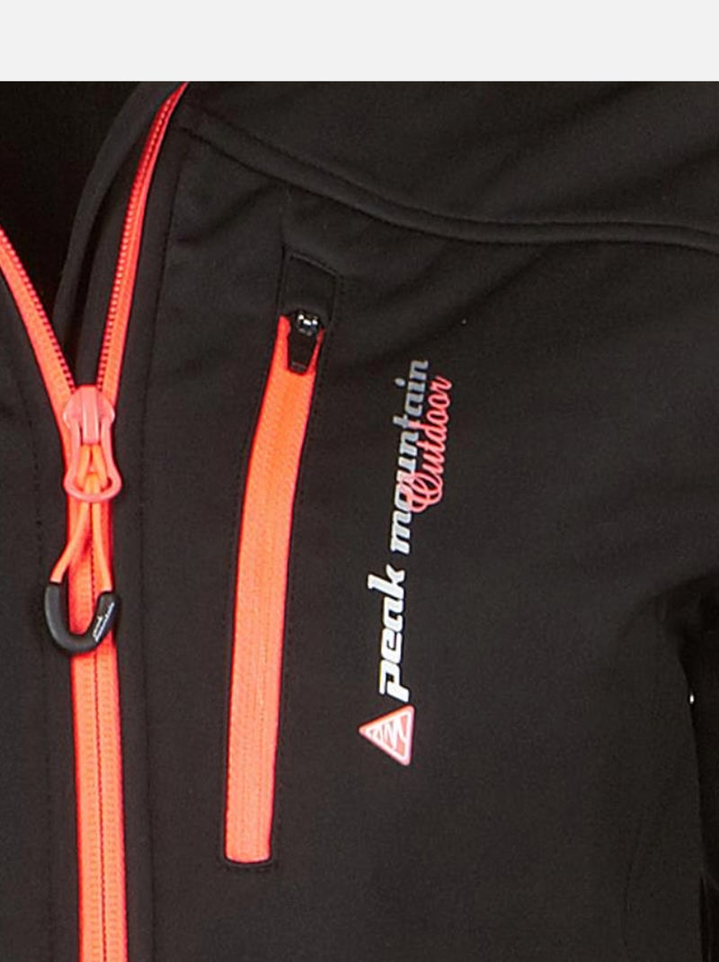 Blouson softshell   ANNE - PEAK MOUNTAIN Noir Orange - Kiabi