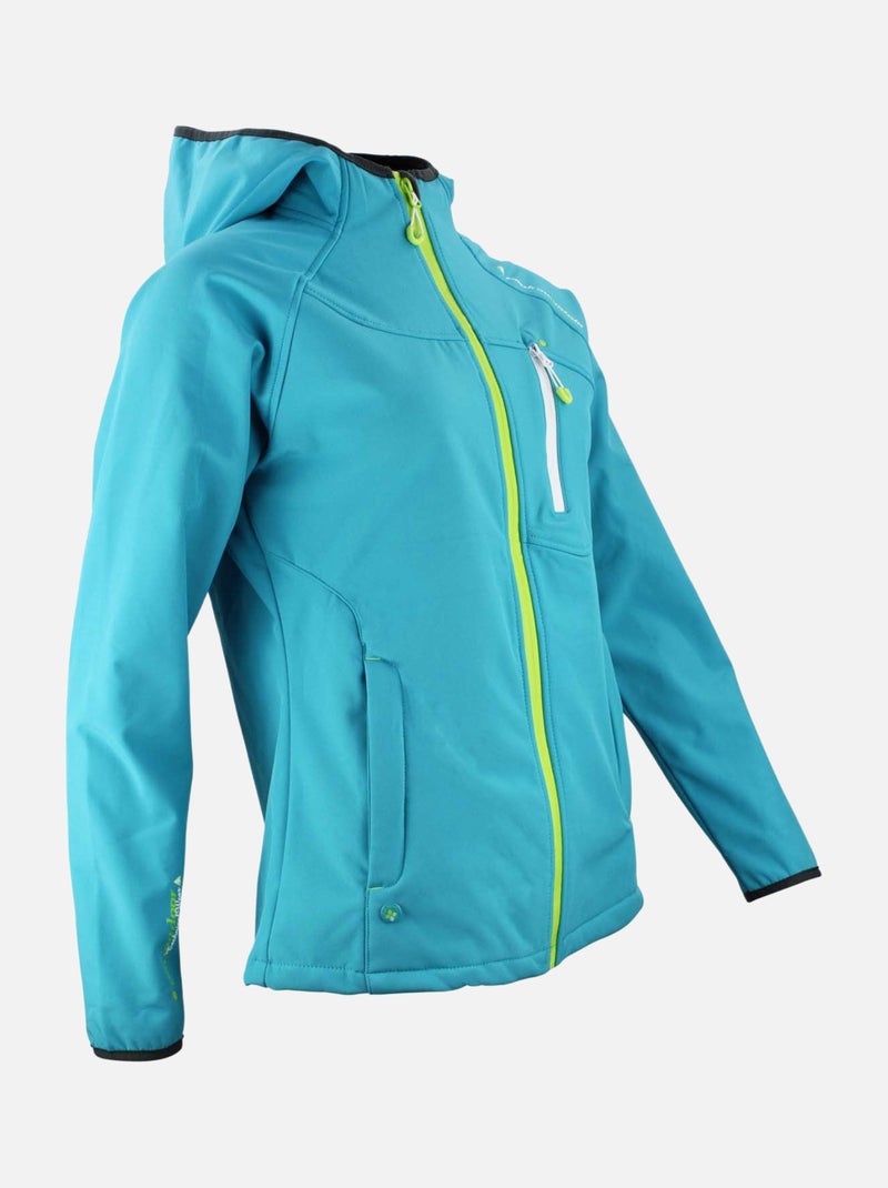 Blouson softshell   ANSO - PEAK MOUNTAIN Bleu turquoise - Kiabi