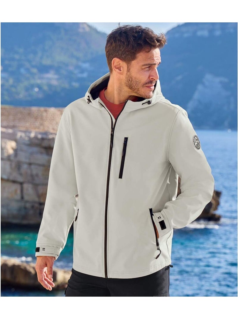 Blouson Softshell avec Capuche Aventure   - ATLAS FOR MEN Beige - Kiabi