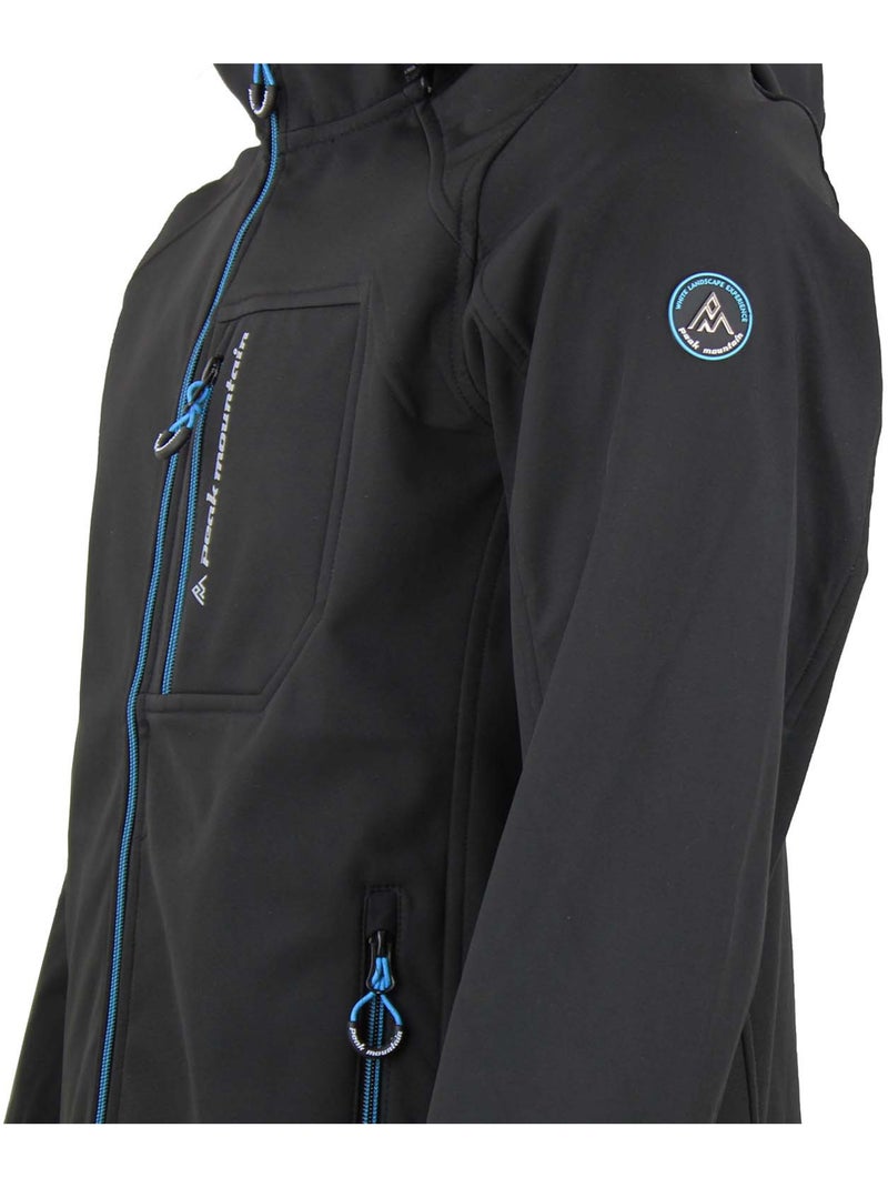 Blouson softshell   CAFORAIN - PEAK MOUNTAIN Noir Bleu - Kiabi