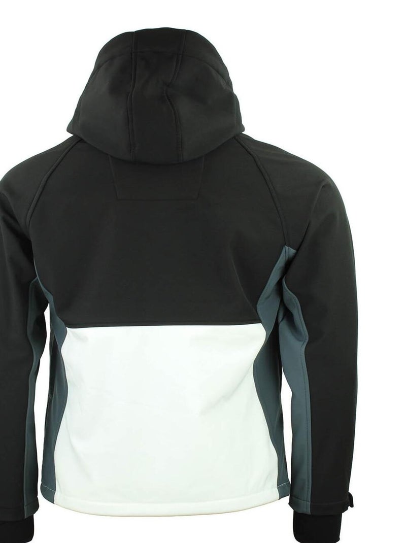 Blouson softshell   CAMETIS - PEAK MOUNTAIN Noir Blanc - Kiabi
