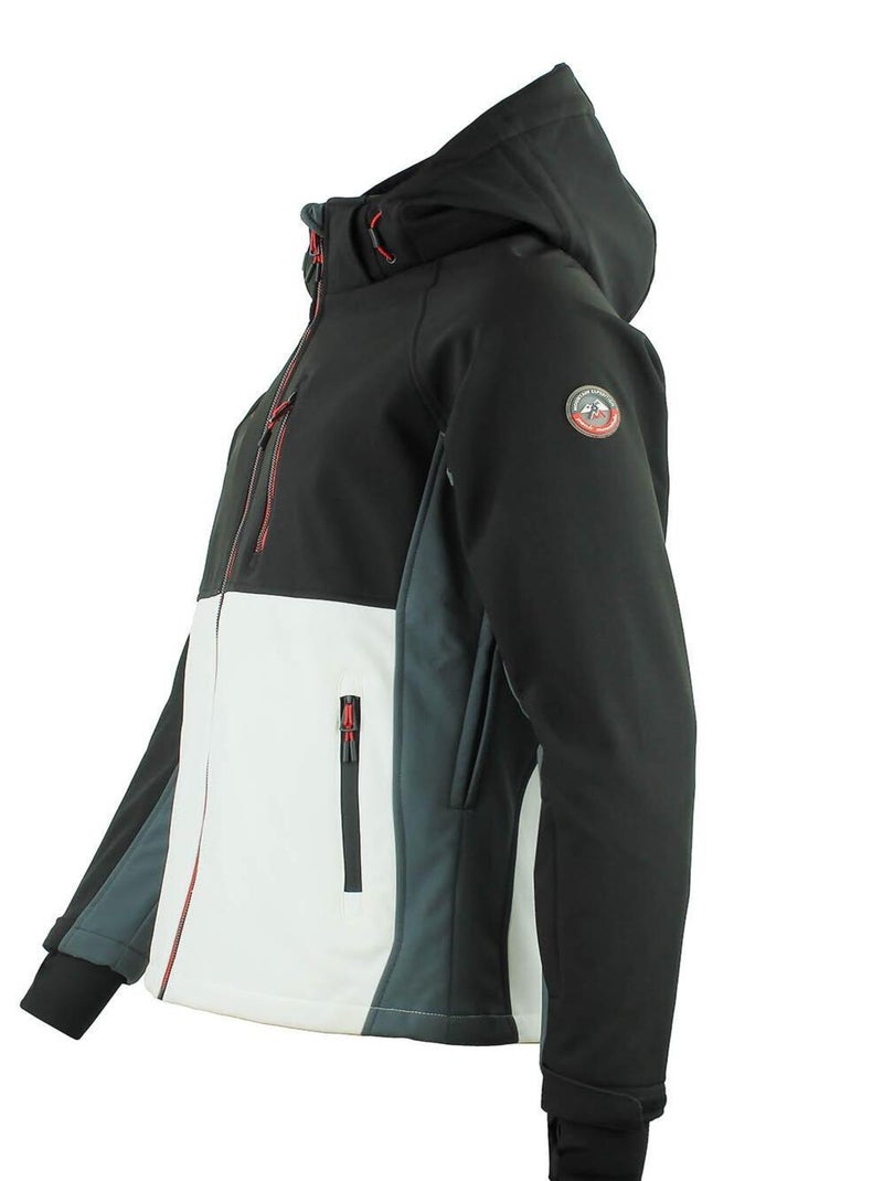 Blouson softshell   CAMETIS - PEAK MOUNTAIN Noir Blanc - Kiabi