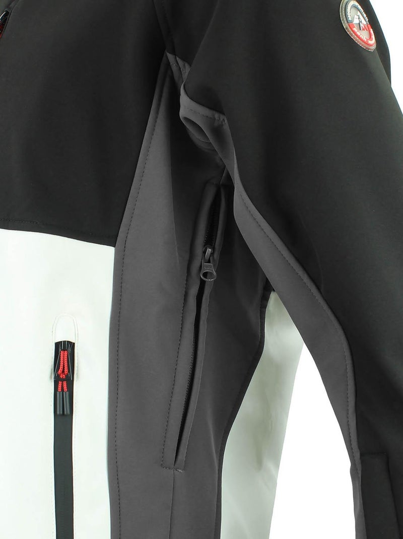 Blouson softshell   CAMETIS - PEAK MOUNTAIN Noir Blanc - Kiabi