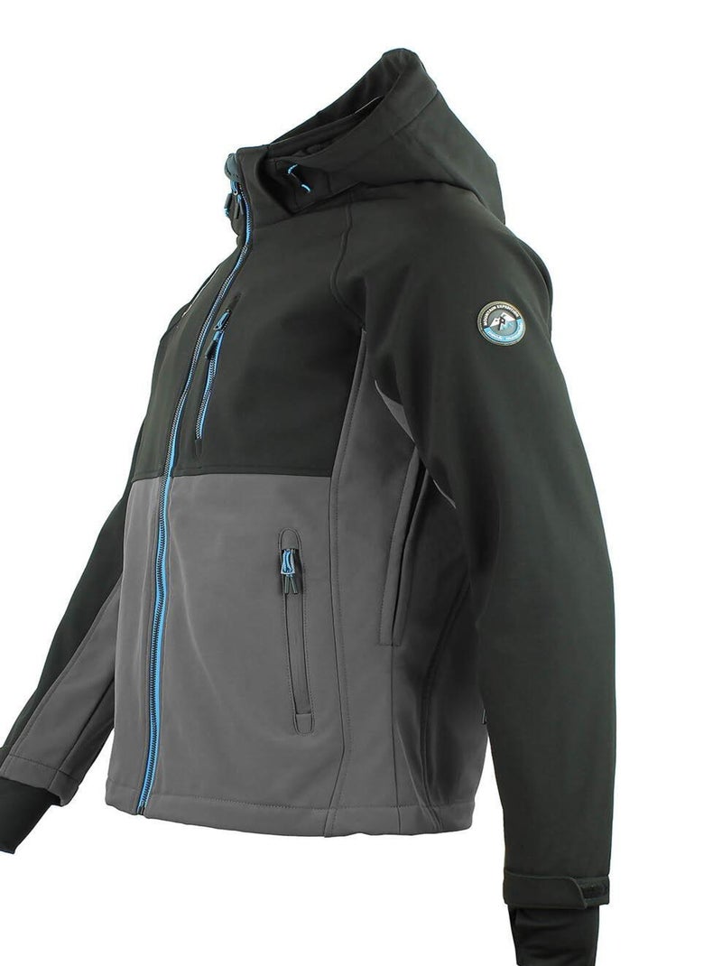 Blouson softshell   CAMETIS - PEAK MOUNTAIN Noir Gris - Kiabi