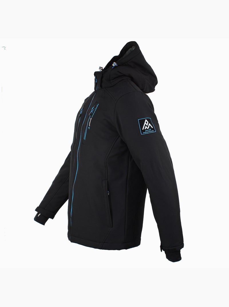 Blouson softshell   CANADI - PEAK MOUNTAIN Noir Bleu - Kiabi