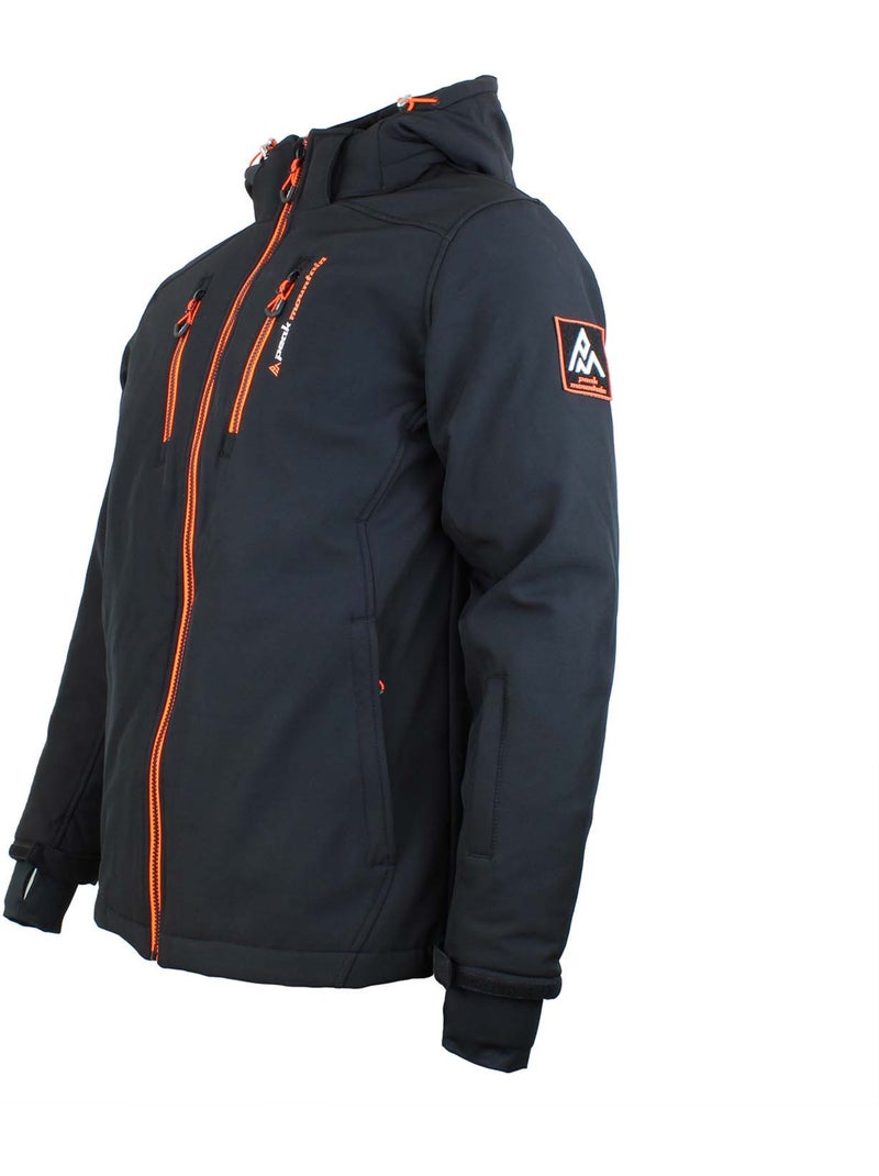 Blouson softshell   CANADI - PEAK MOUNTAIN Noir Orange - Kiabi