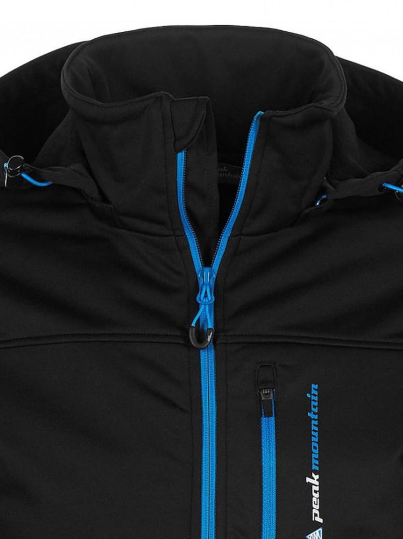 Blouson softshell   CANNE - PEAK MOUNTAIN Noir Bleu - Kiabi