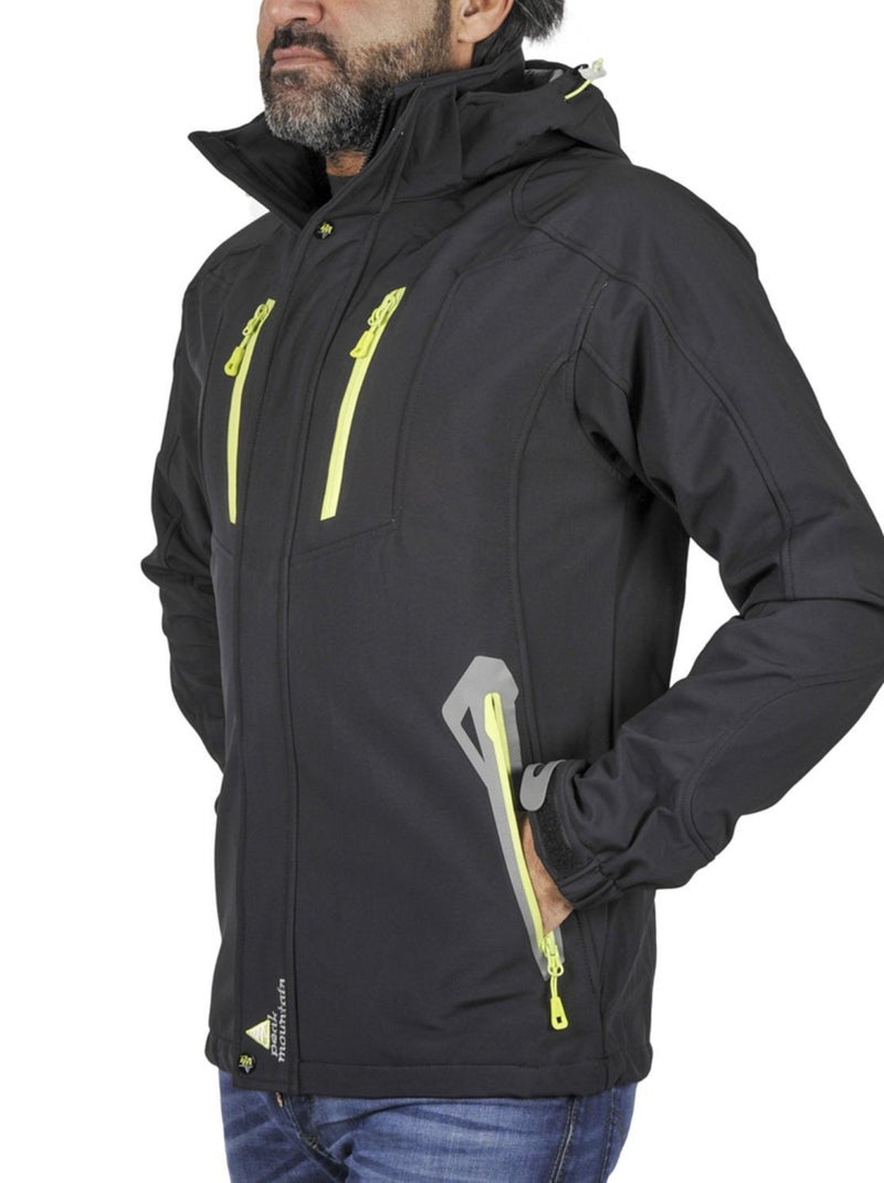 Blouson softshell   CILO - PEAK MOUNTAIN Noir Noir - Kiabi