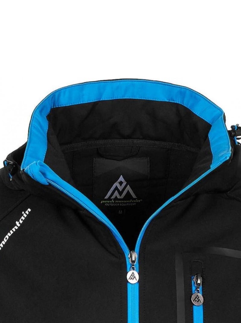 Blouson softshell   CIMALEAK - PEAK MOUNTAIN Noir Bleu - Kiabi