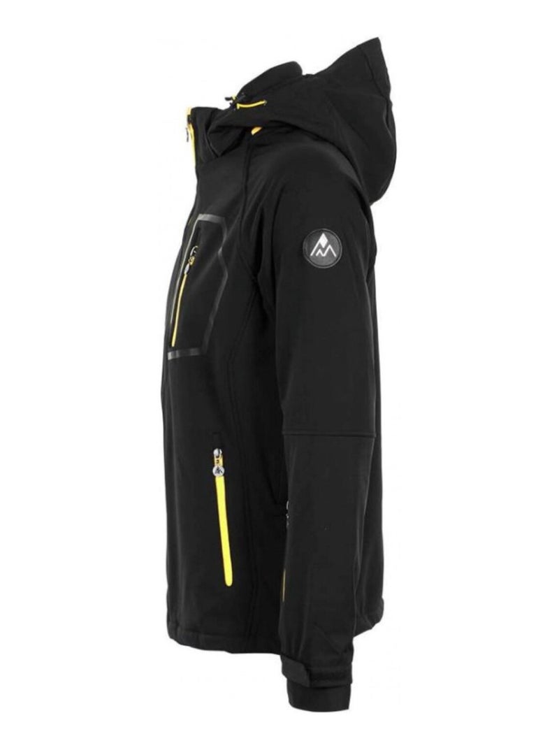 Blouson softshell   CIMALEAK - PEAK MOUNTAIN Noir Jaune - Kiabi