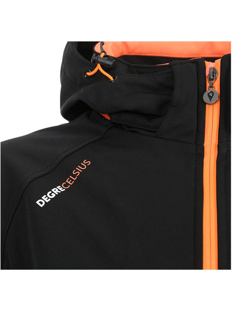 Blouson softshell   CIMALON - DEGRE CELSIUS Noir Orange - Kiabi