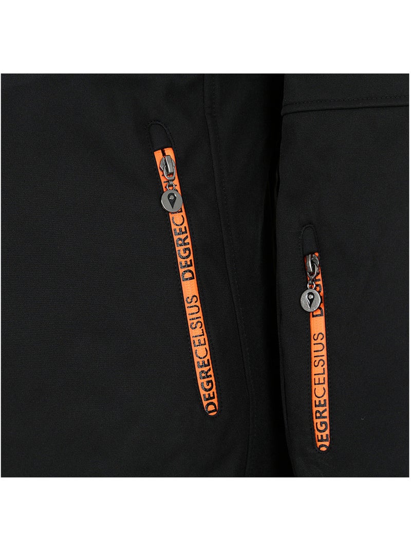 Blouson softshell   CIMALON - DEGRE CELSIUS Noir Orange - Kiabi
