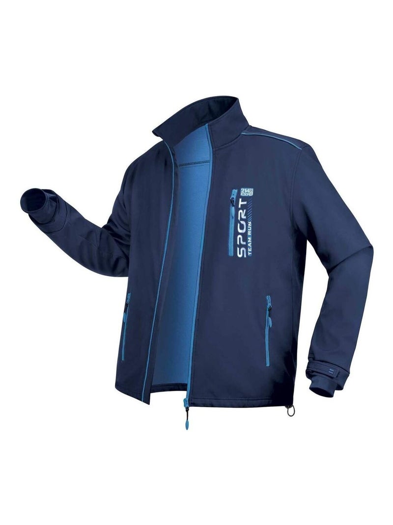 Blouson Softshell Doublé Micropolaire Sport Team  - Atlas For Men Bleu marine - Kiabi