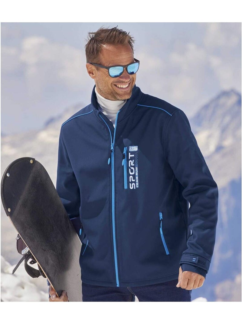 Blouson Softshell Doublé Micropolaire Sport Team  - Atlas For Men Bleu marine - Kiabi