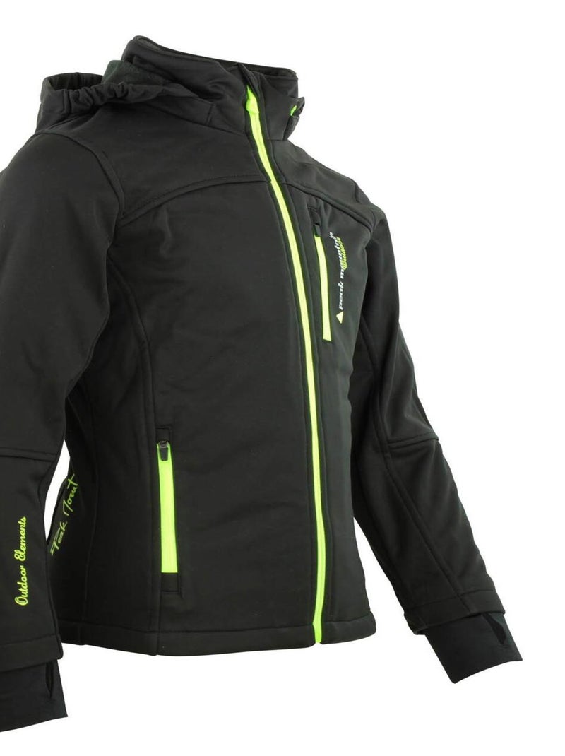 Blouson softshell fille FANNE - PEAK MOUNTAIN Noir Jaune - Kiabi