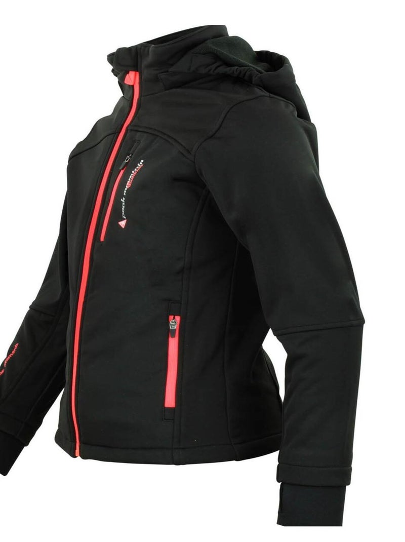 Blouson softshell fille FANNE - PEAK MOUNTAIN Noir Orange - Kiabi