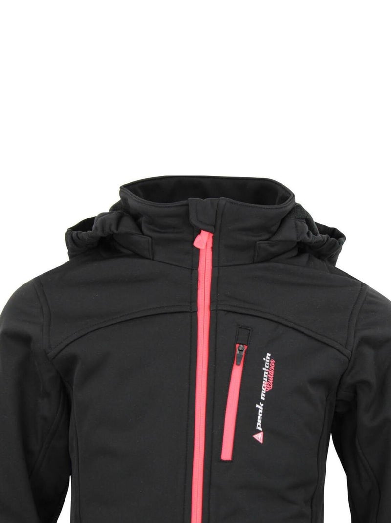 Blouson softshell fille FANNE - PEAK MOUNTAIN Noir Orange - Kiabi