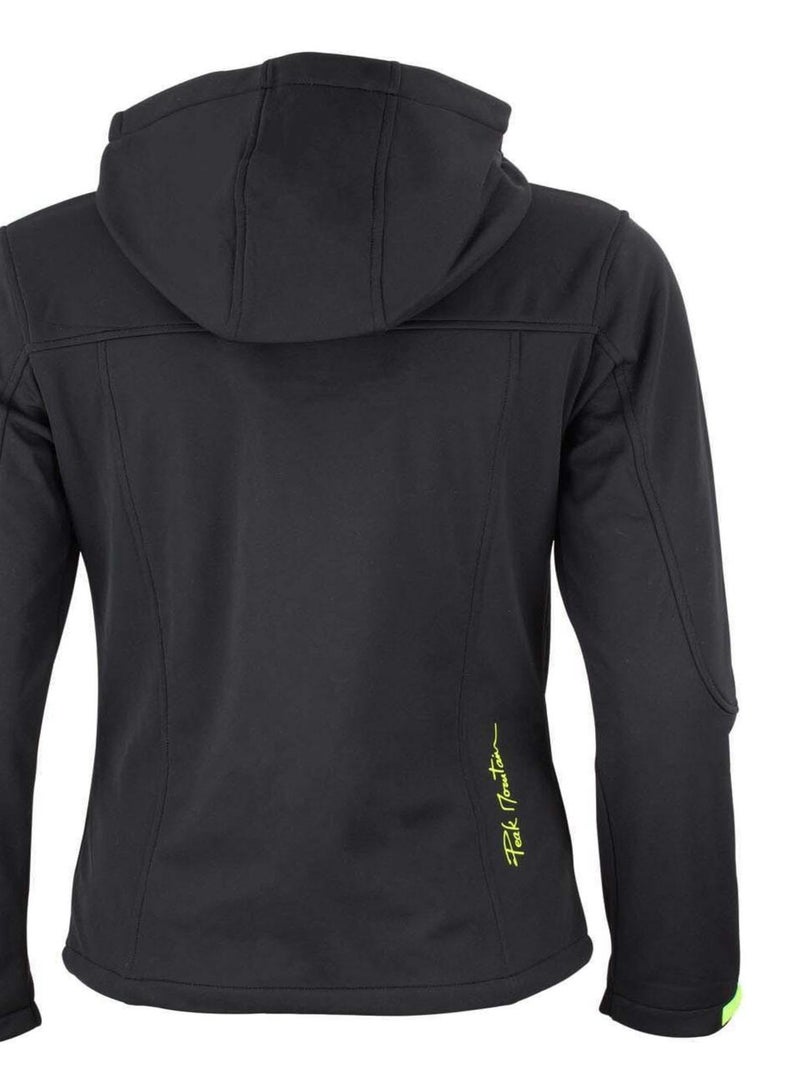 Blouson softshell fille GANNE - PEAK MOUNTAIN Noir Jaune - Kiabi