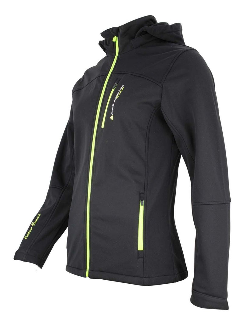 Blouson softshell fille GANNE - PEAK MOUNTAIN Noir Jaune - Kiabi