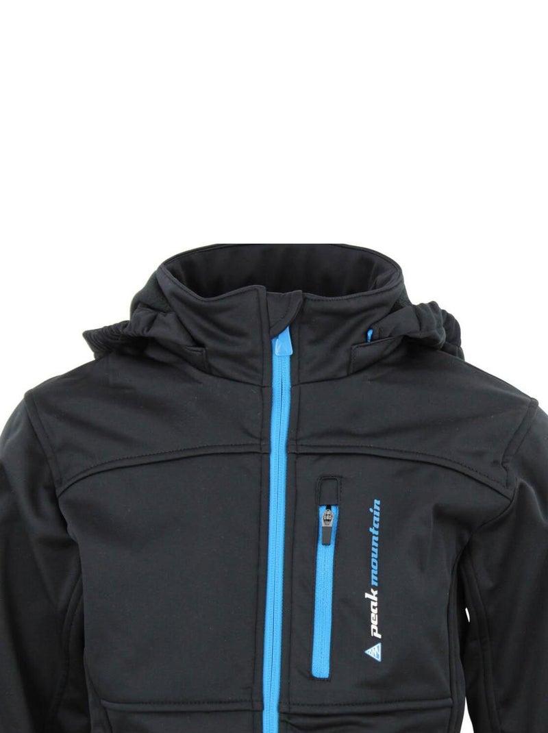 Blouson softshell garçon ECANNE - PEAK MOUNTAIN Noir Bleu - Kiabi