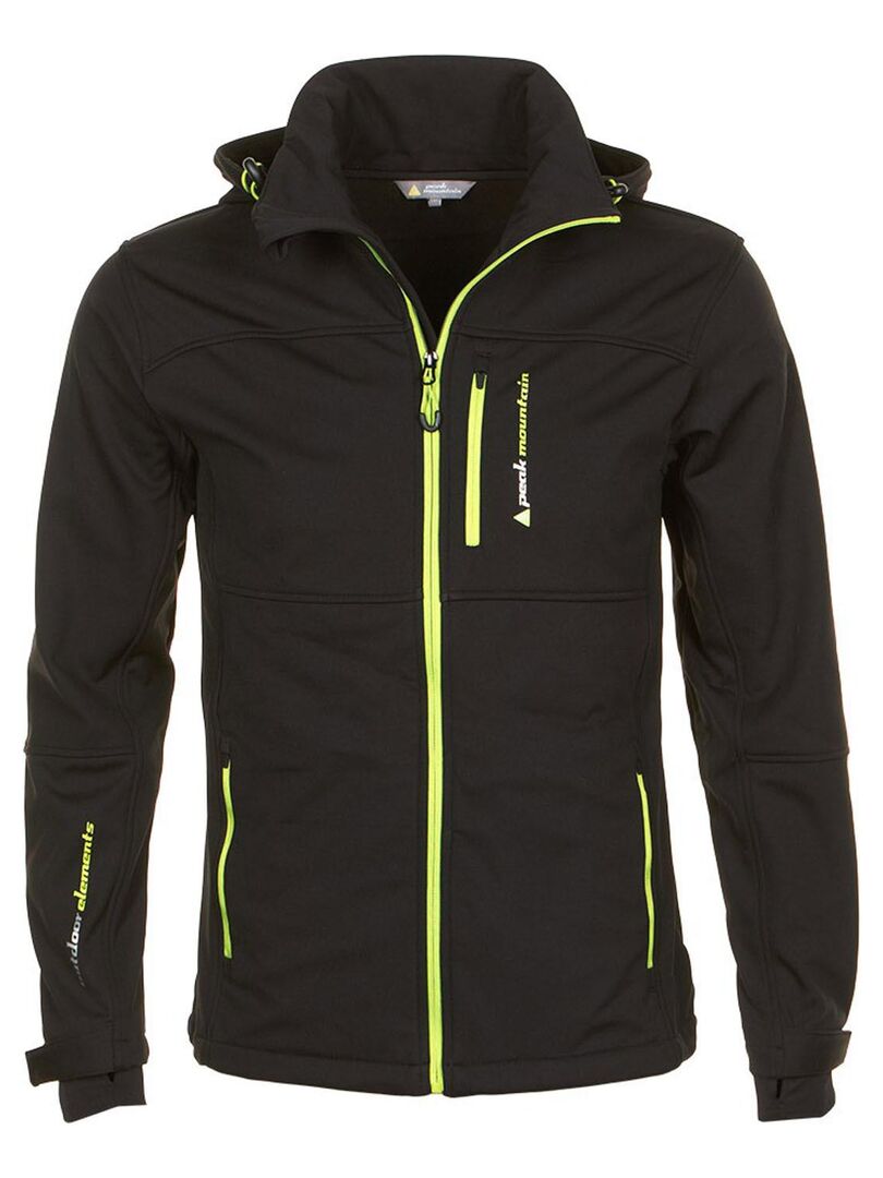 Blouson Softshell Peak Mountain Pour Garçon ECANNE | 100% Polyester | Fermeture éclair Et Cordon De Serrage