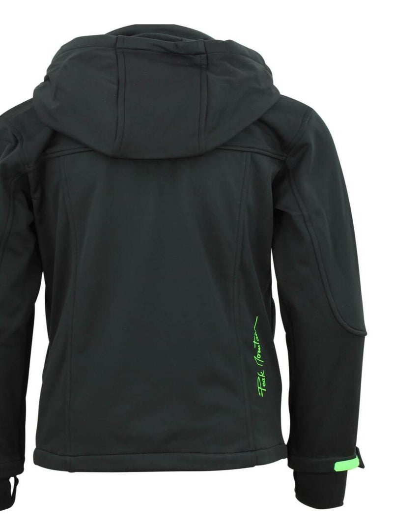 Blouson softshell garçon ECANNE - PEAK MOUNTAIN Noir Vert - Kiabi