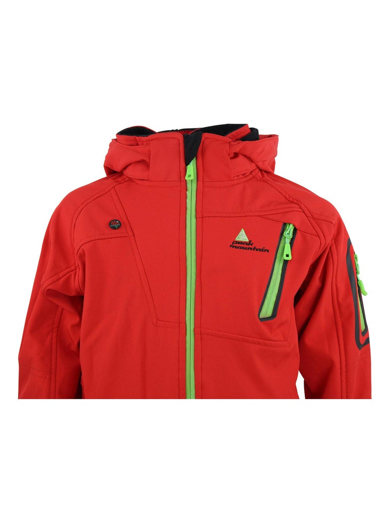 Blouson softshell garçon ECOLOK - PEAK MOUNTAIN Rouge - Kiabi
