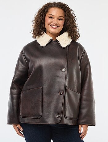 Blouson style aviateur avec doublure en fausse fourrure