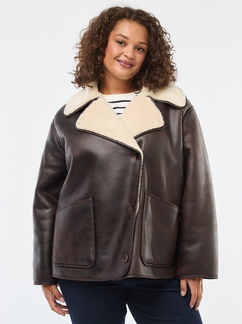 Blouson style aviateur avec doublure en fausse fourrure - Kiabi