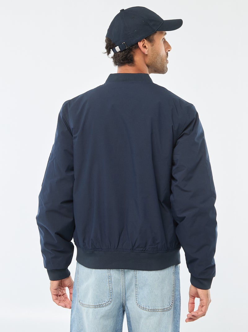 Blouson style aviateur avec poche zippée sur la manche Bleu - Kiabi