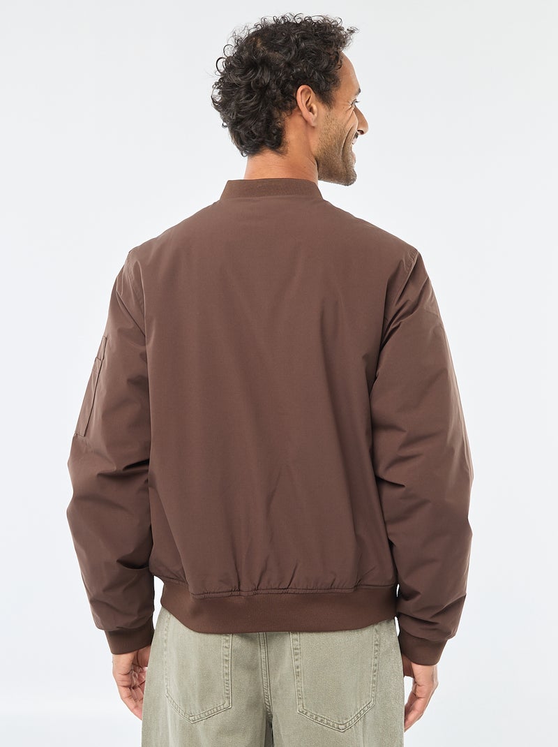 Blouson style aviateur avec poche zippée sur la manche Marron - Kiabi