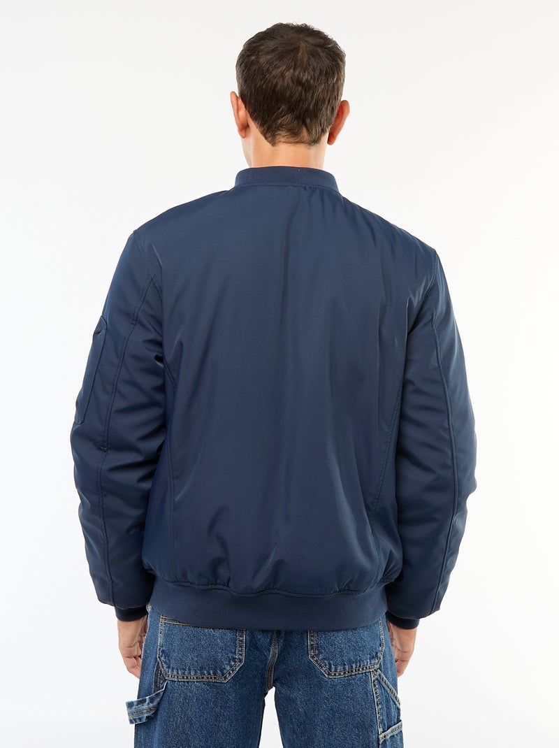 Blouson style aviateur poches à soufflet double entrée Bleu - Kiabi