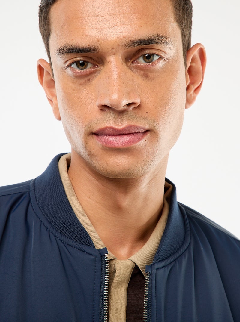 Blouson style aviateur poches à soufflet double entrée Bleu - Kiabi