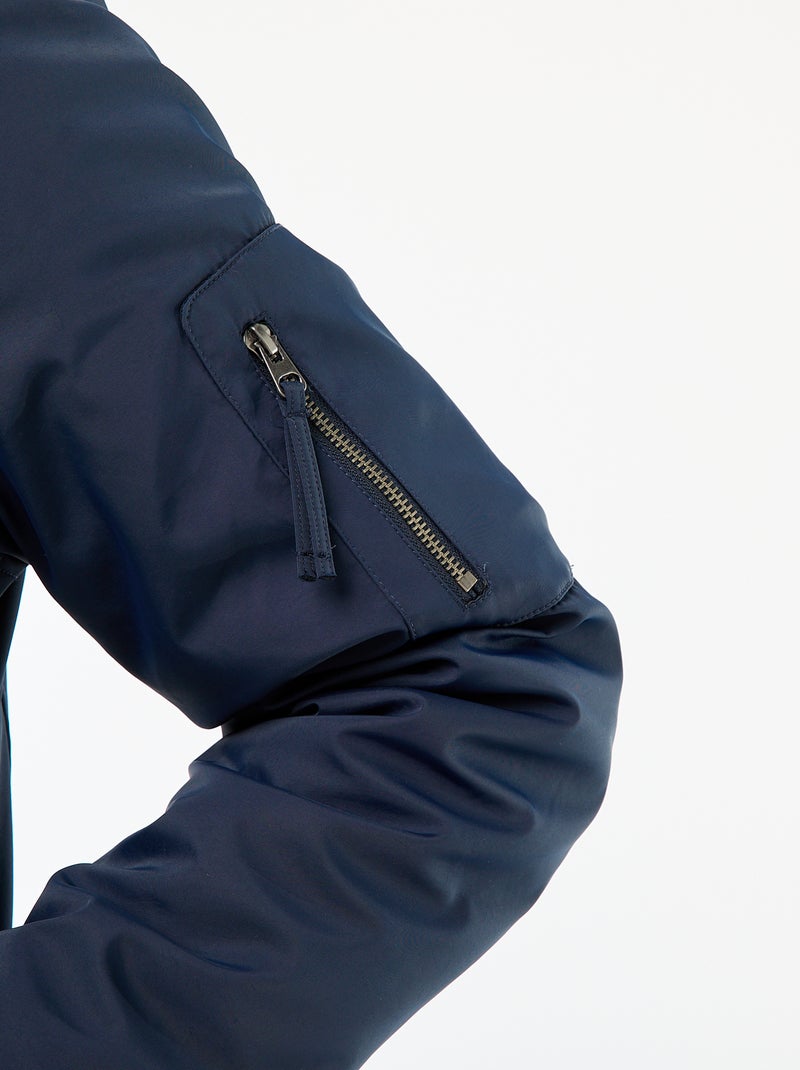 Blouson style aviateur poches à soufflet double entrée Bleu - Kiabi