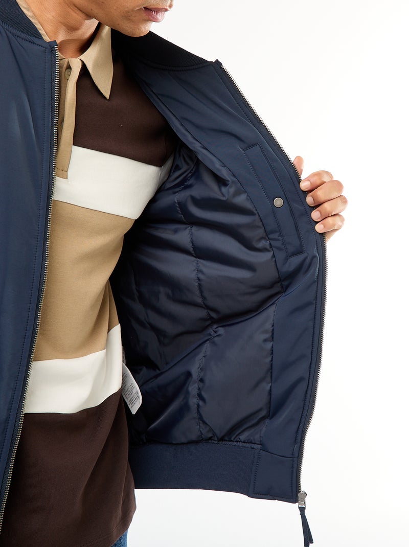 Blouson style aviateur poches à soufflet double entrée Bleu - Kiabi