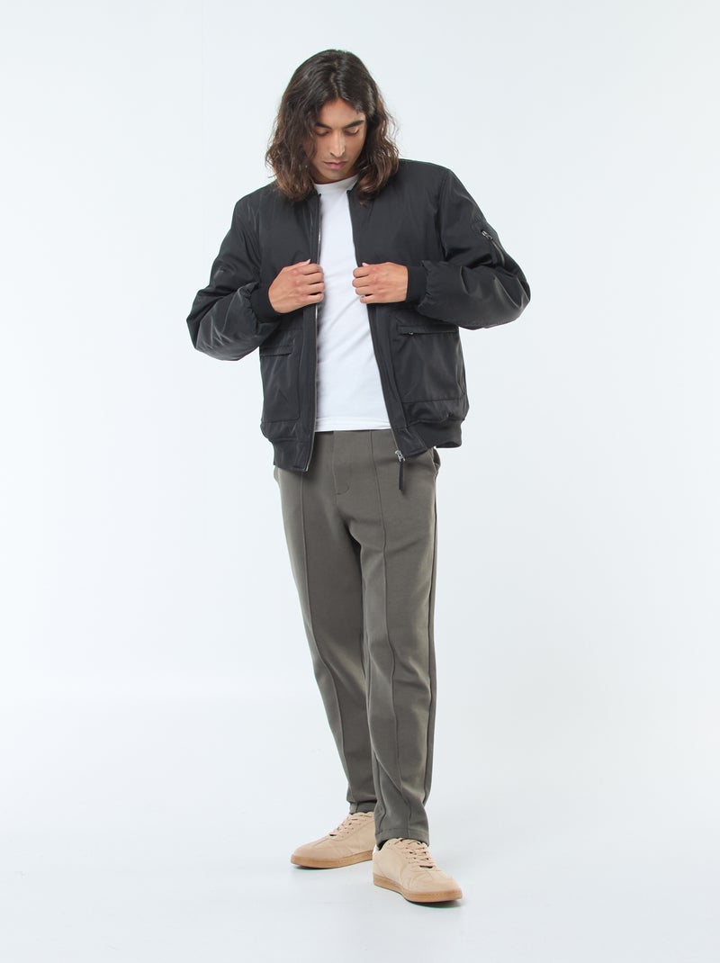Blouson style aviateur poches à soufflet double entrée Noir - Kiabi